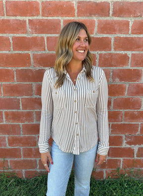 Buttery Soft Button Down - Mocha
