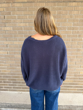 Midnight Blue Knit Sweater