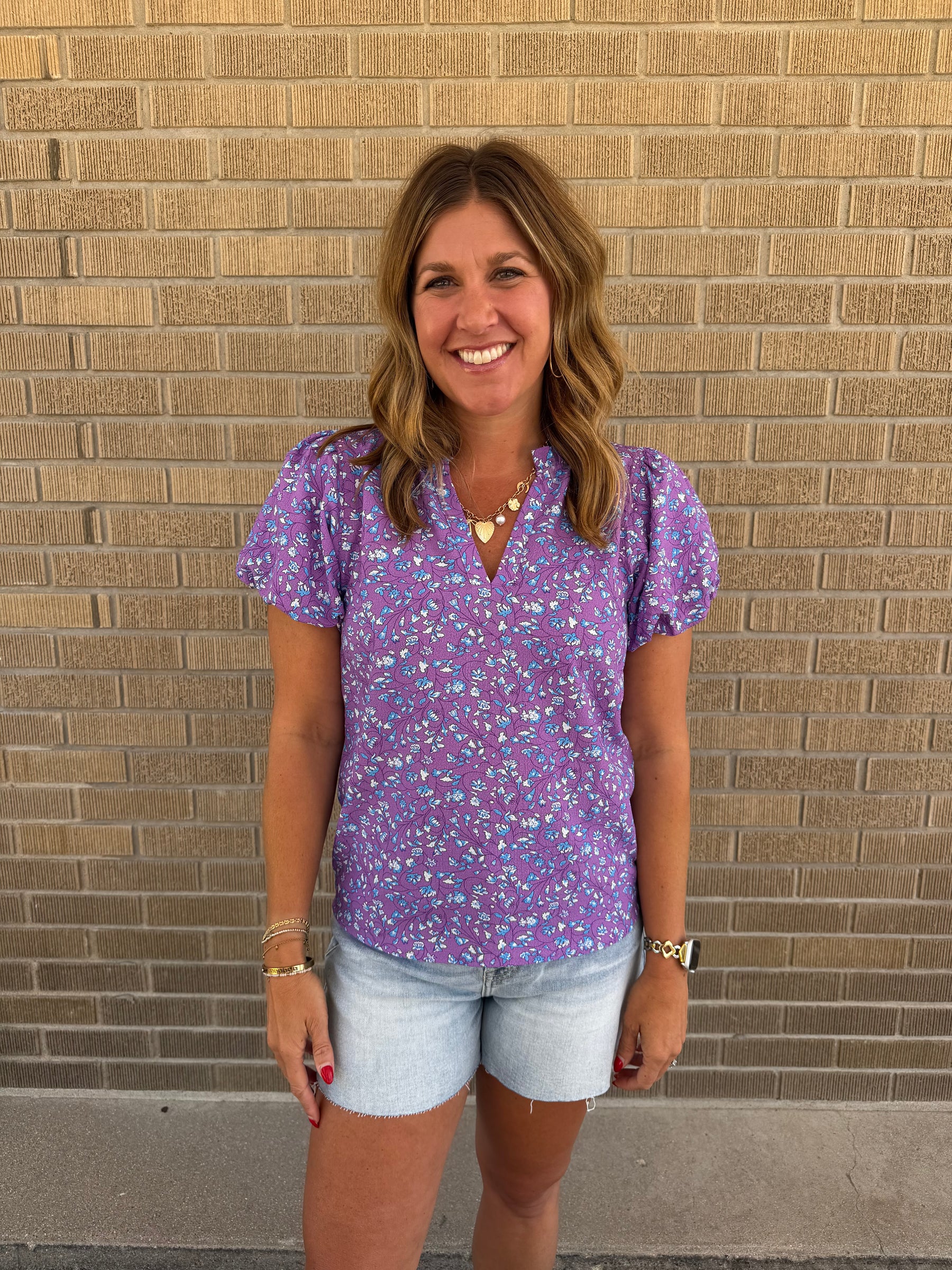 That One Lavender Floral Blouse
