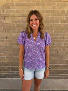 That One Lavender Floral Blouse