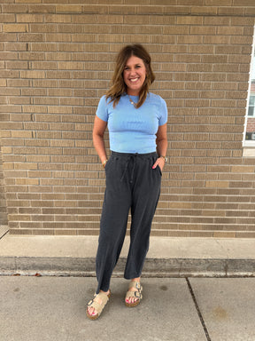 Lil Ribbed Tee - Blue