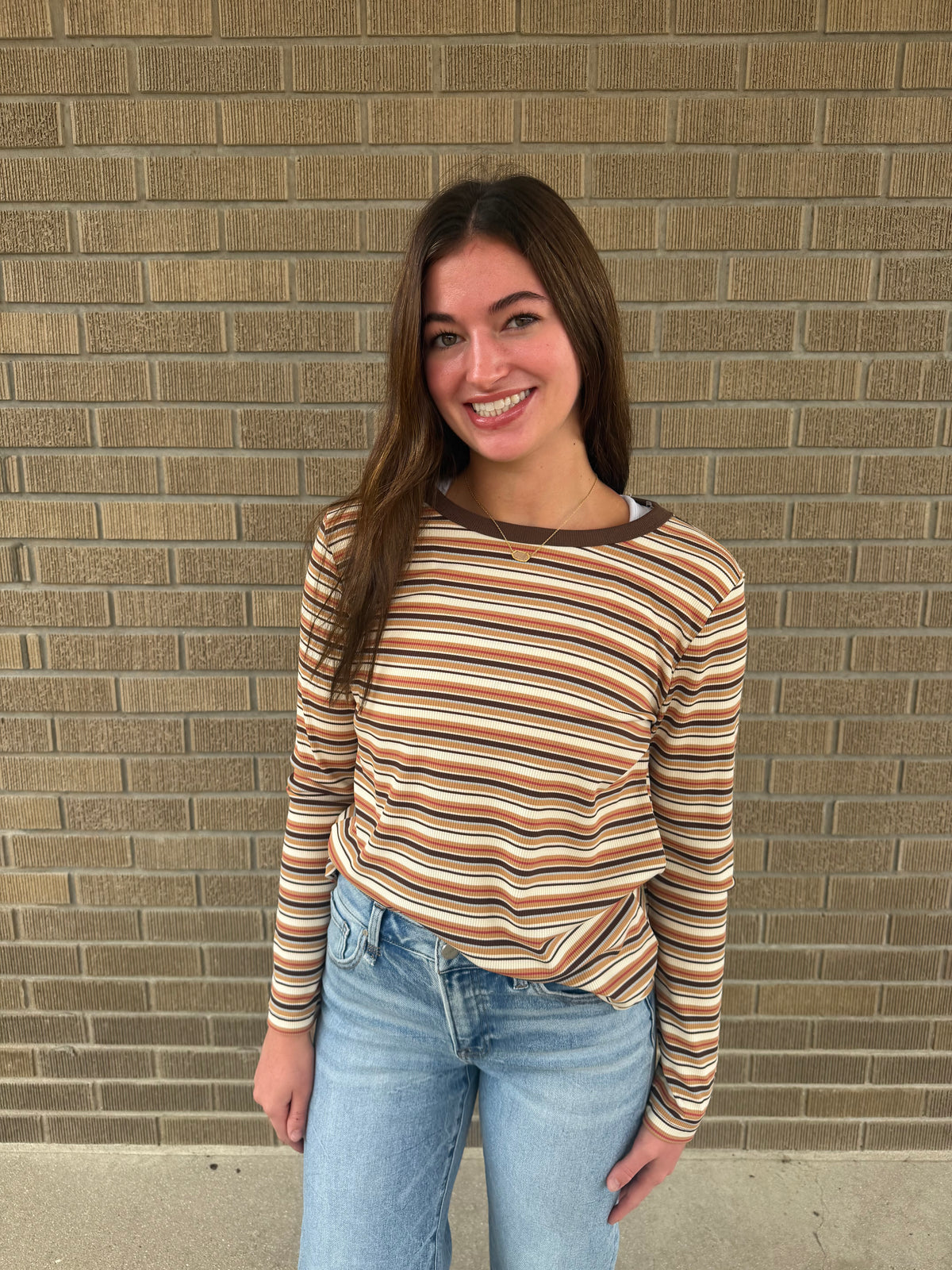 Retro Earth-Tone Long Sleeve