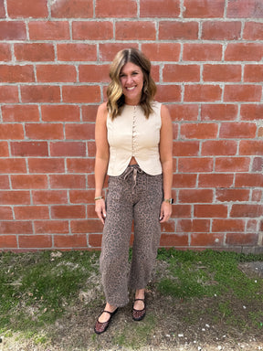 Khaki Button Up Top