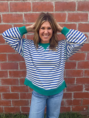 Blue/Green Stripe Pullover