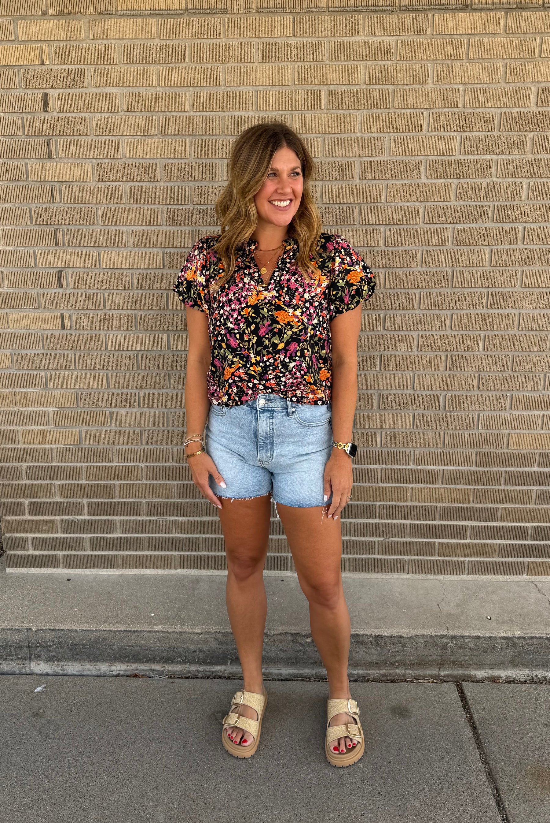 Black Floral Blouse