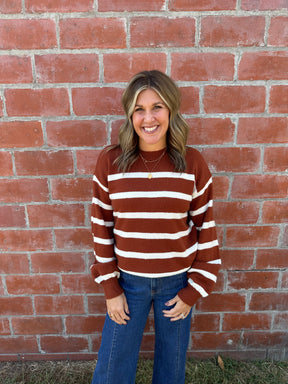 Cognac Stripe Sweater