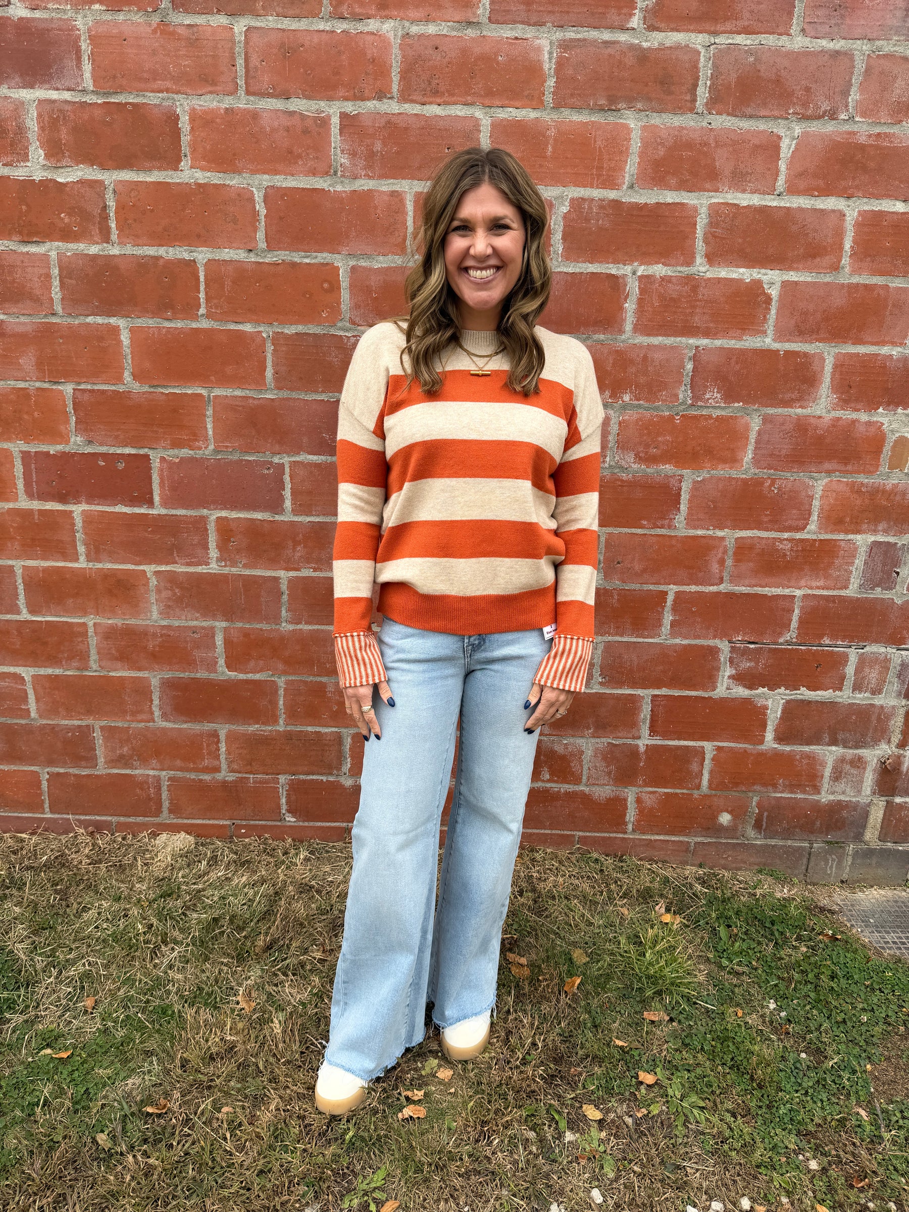 Orange You Happy Stripe Sweater