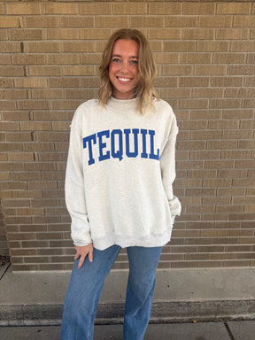 Reversible Mock Neck Sweatshirt- Tequila