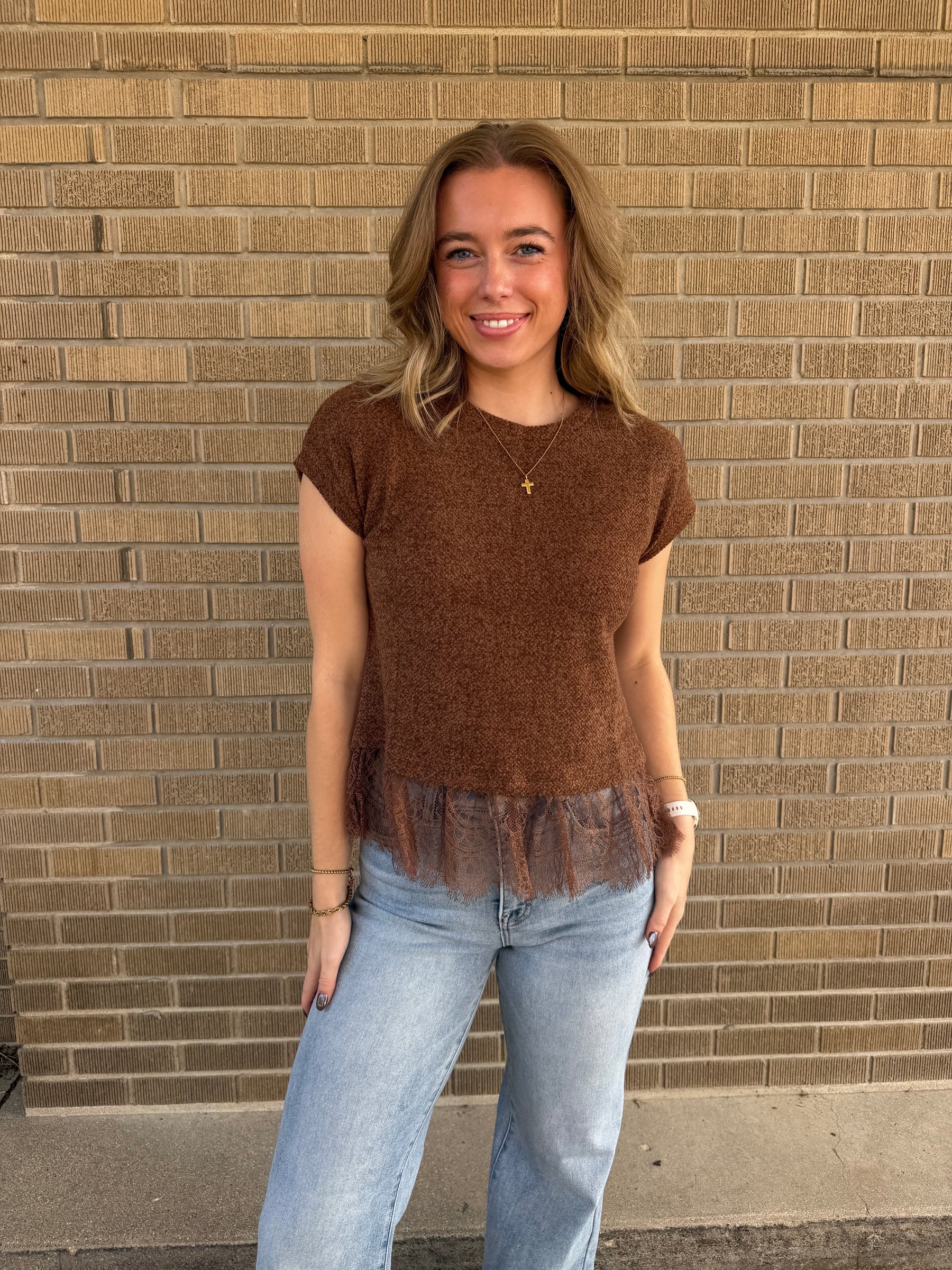 Lace Mocha Top
