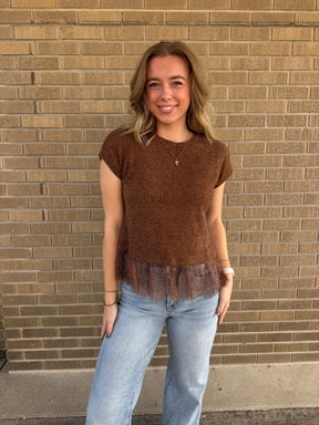 Lace Mocha Top