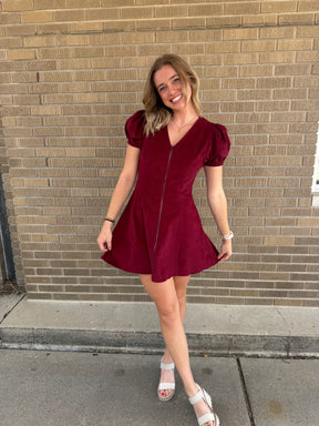 Merlot Corduroy Dress