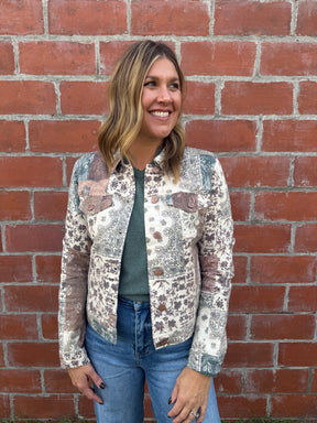 Patchwork Paisley Denim Jacket