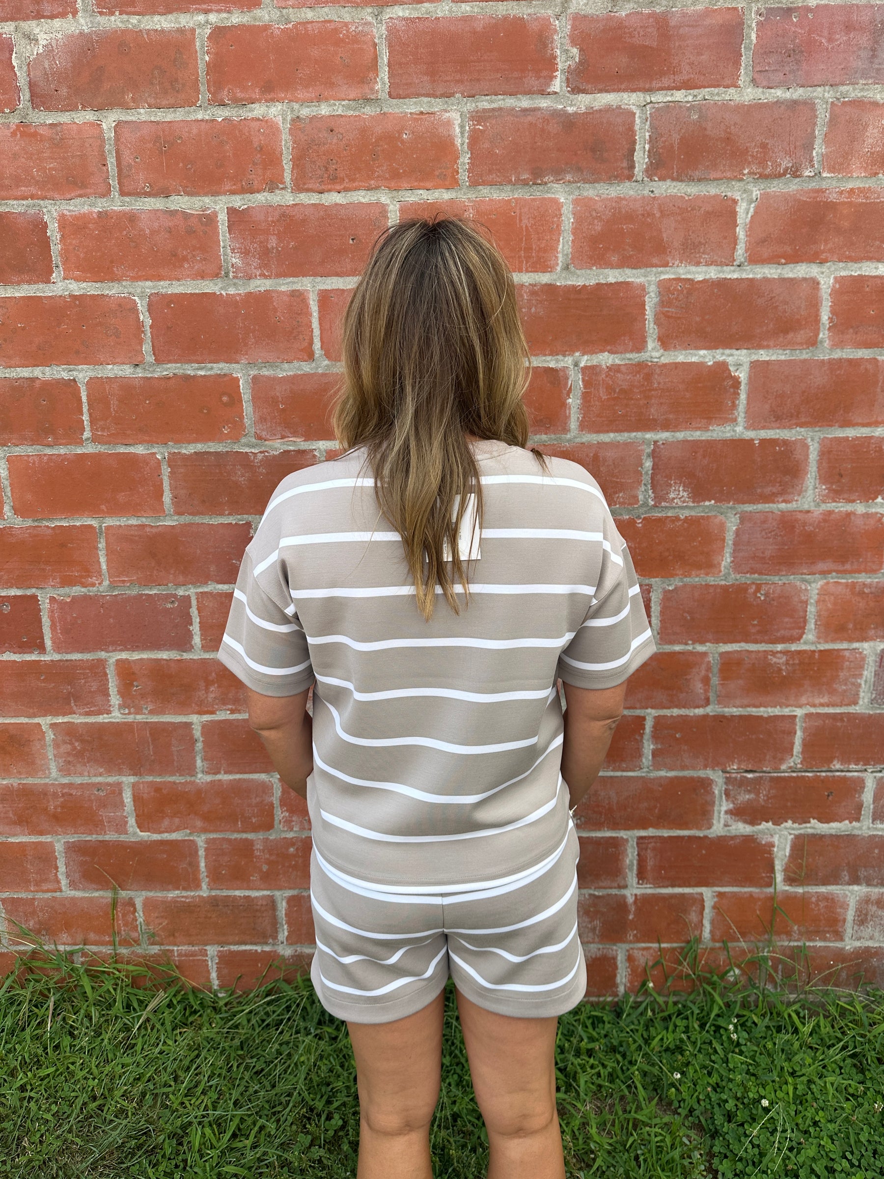 Rosie Shorts - Mushroom Stripe