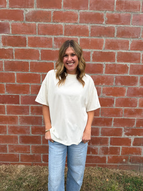 Chill All Day Oversized Tee - Cream