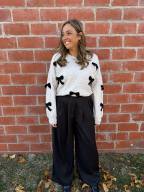 Wide Leg Black Dress Pants