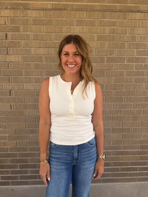 Ivory Button Up Tank