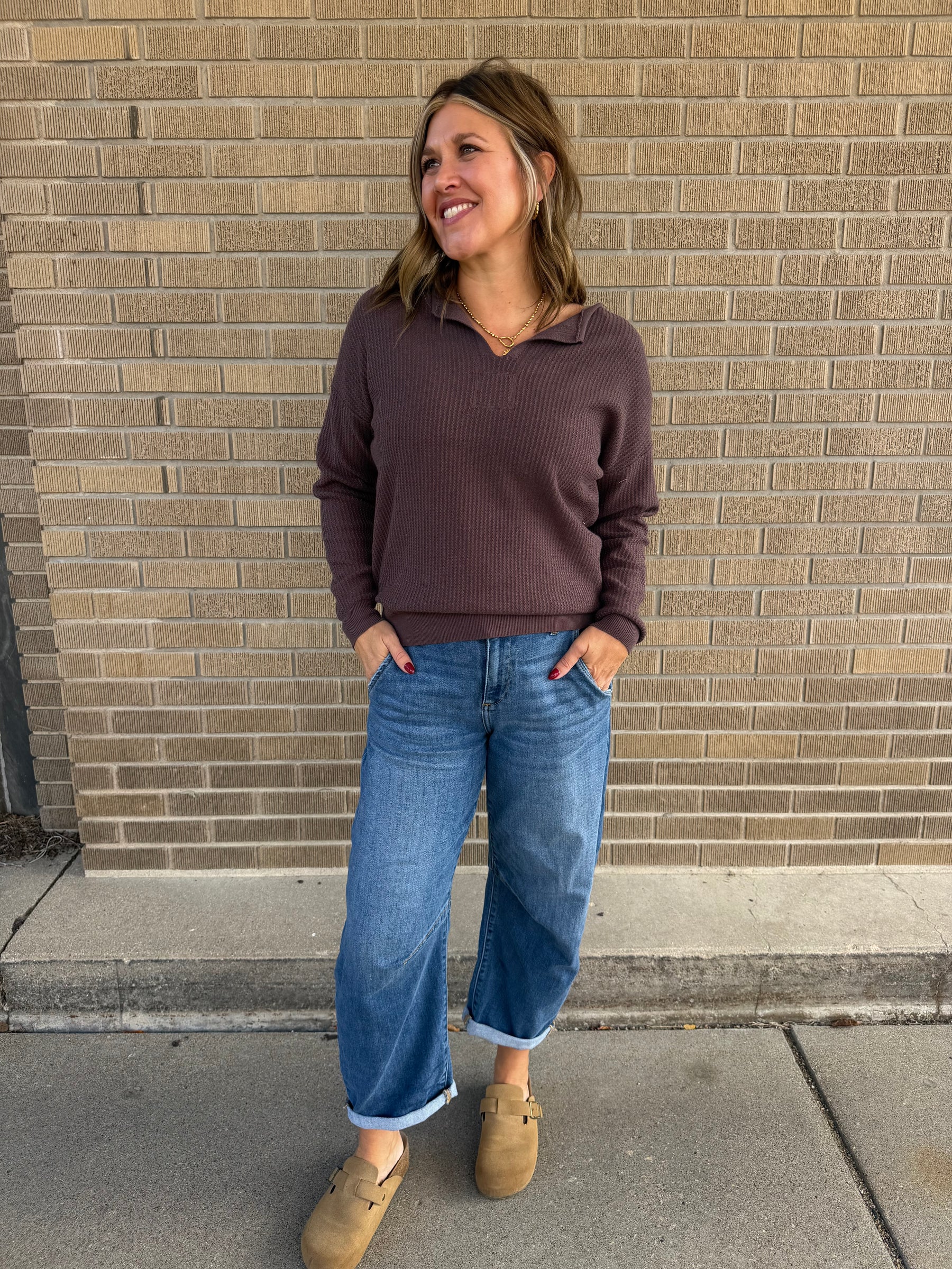 Mocha Textured Top