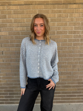 Daydreamer Blue-Striped Cardi