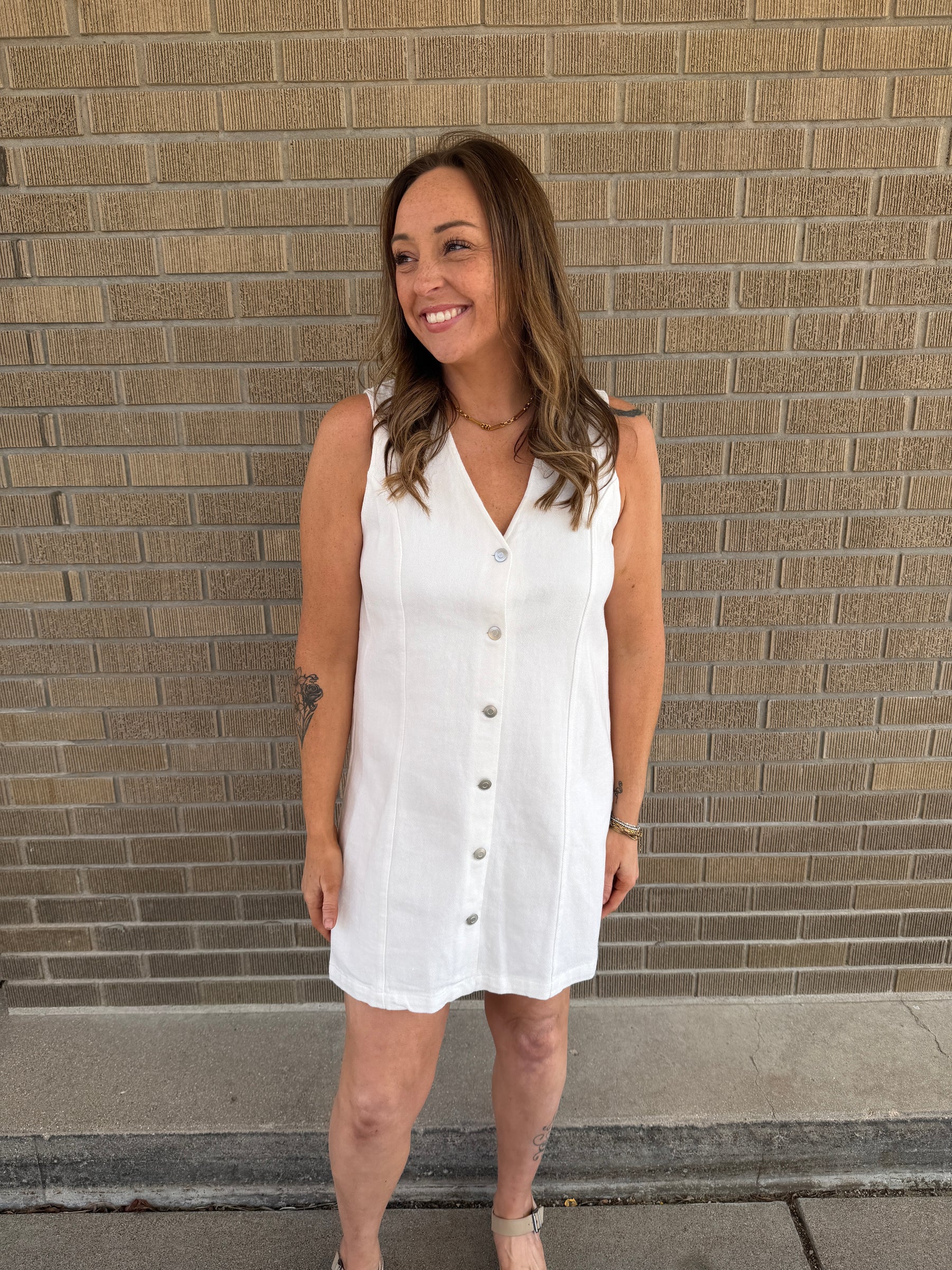 White Denim Dress