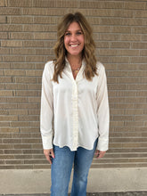 Sweet in Satin Button Up - Whip Cream