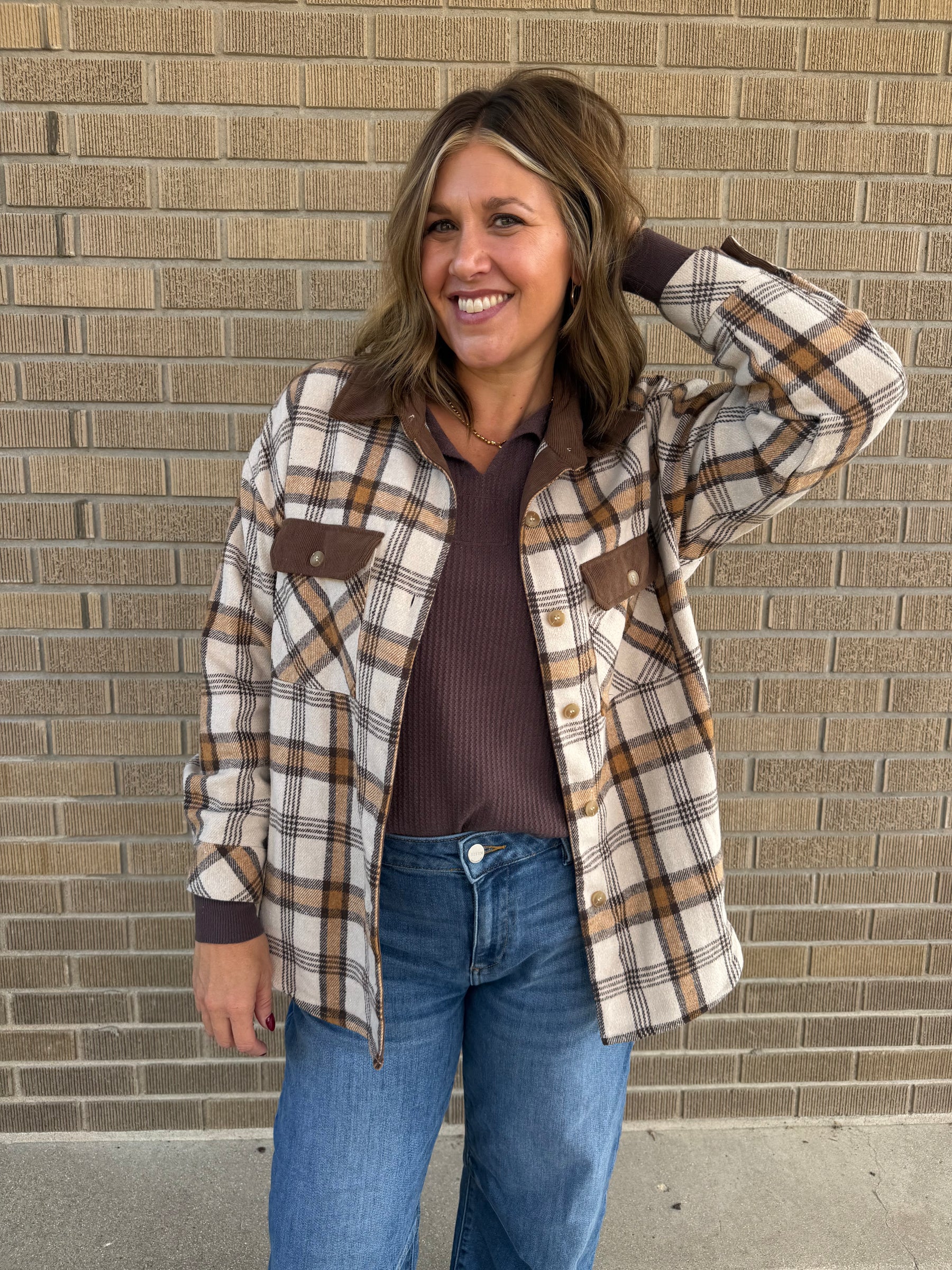Rustic Plaid with Corduroy Trim