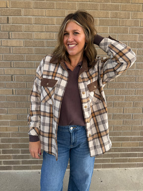 Rustic Plaid with Corduroy Trim