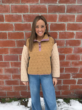 Earth Tones Quilted Sweatshirt