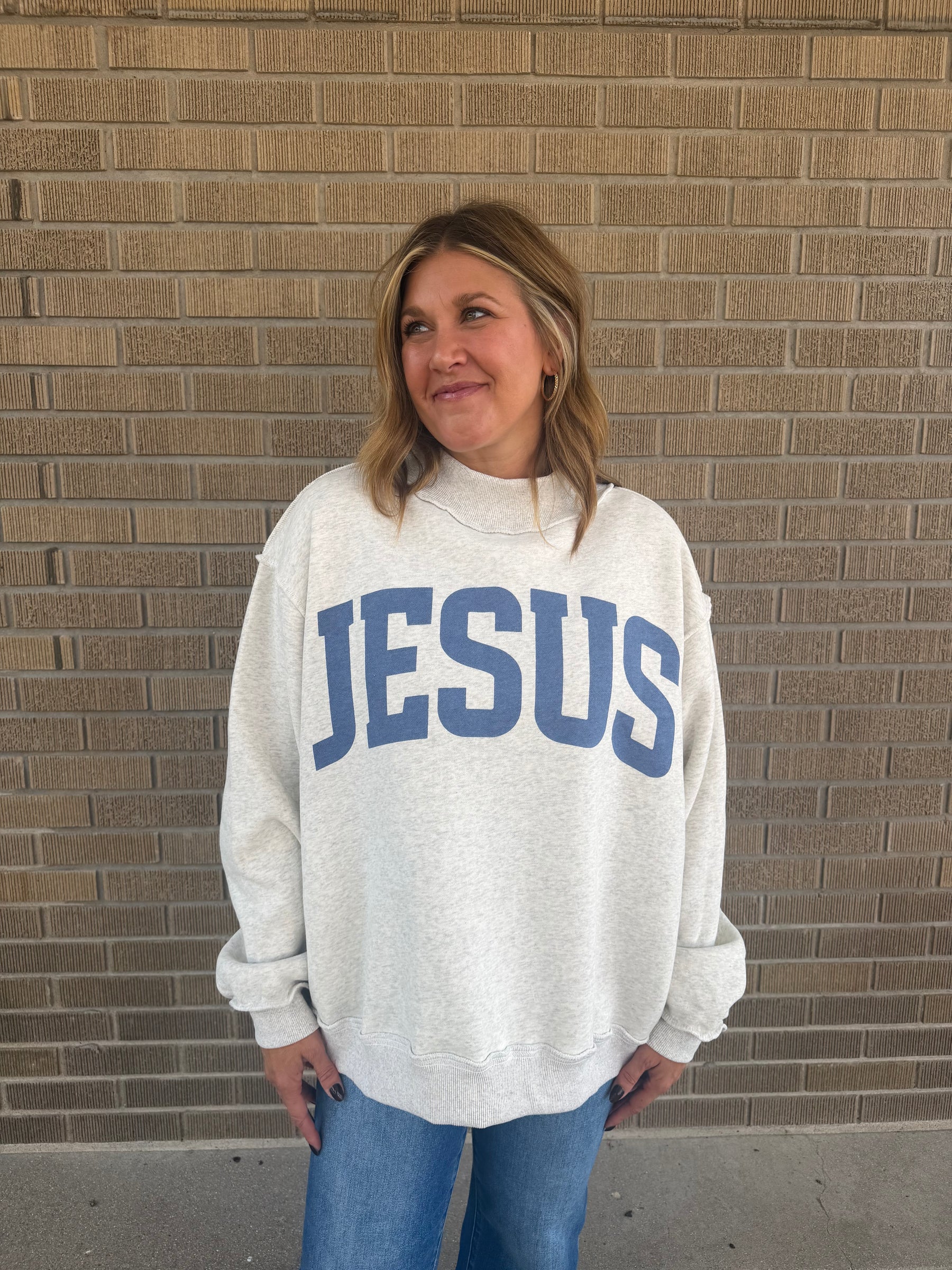 Reversible Mock Neck Sweatshirt - God is Good