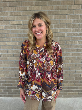 Gem Tones Floral Blouse