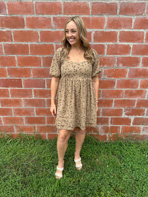Floral Corduroy Mini Dress