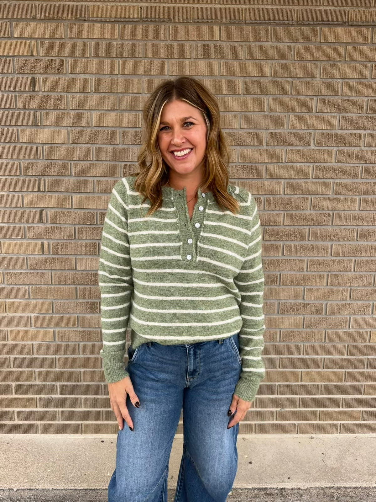 Olive Henley Sweater