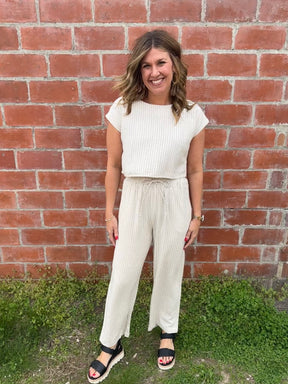 Pinstripe Linen Top