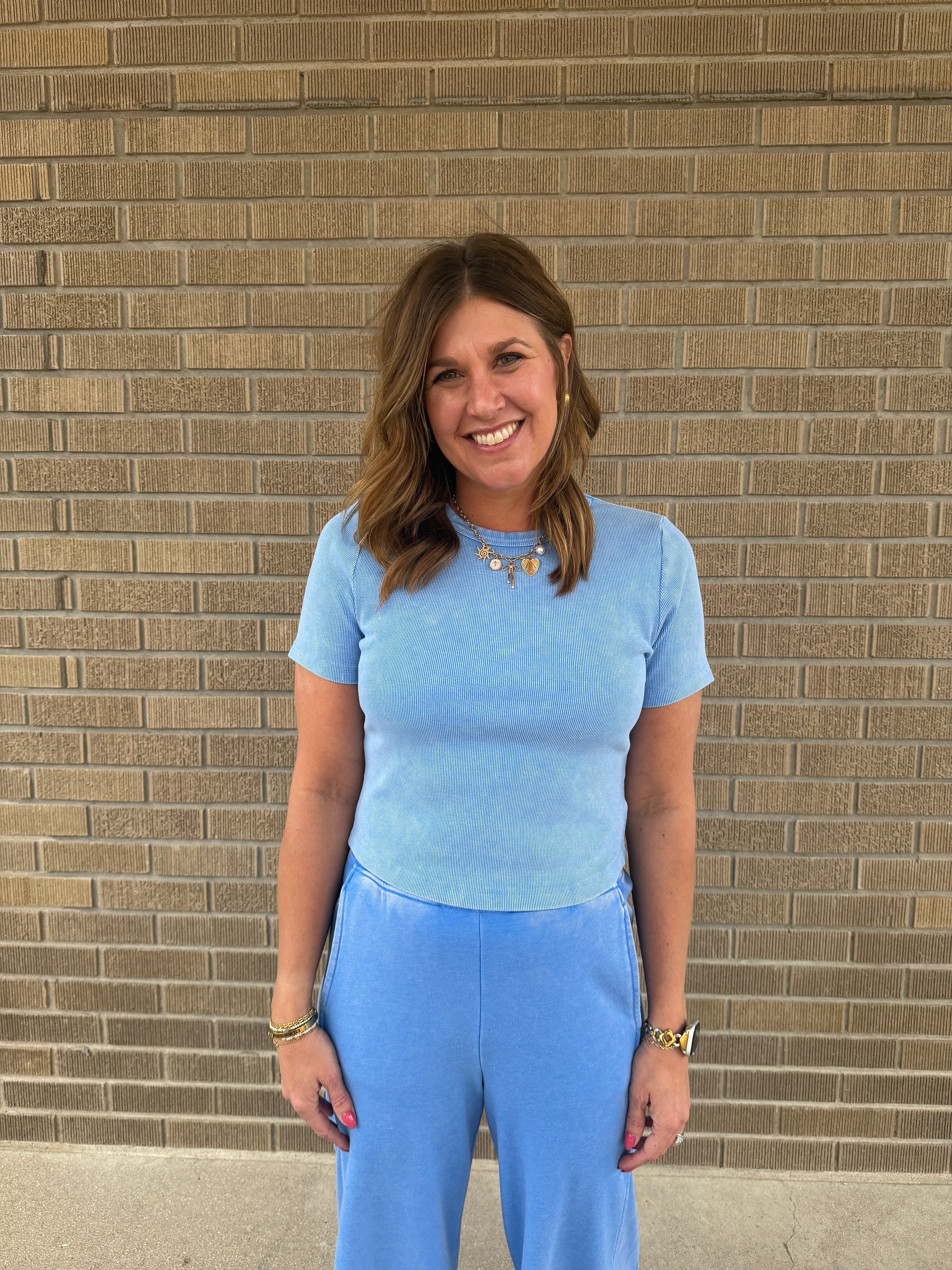 Lil Ribbed Tee - Blue