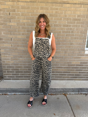 Leopard Barrel Overalls