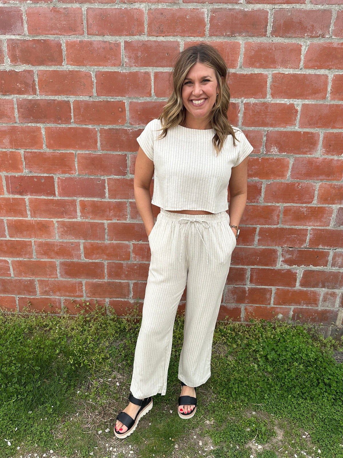 Pinstripe Linen Pants