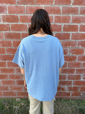 Oversized Mineral Wash Tee - Blue