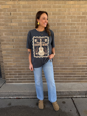 Country Music Oversized Graphic Tee