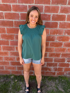 Smocked Emerald Blouse