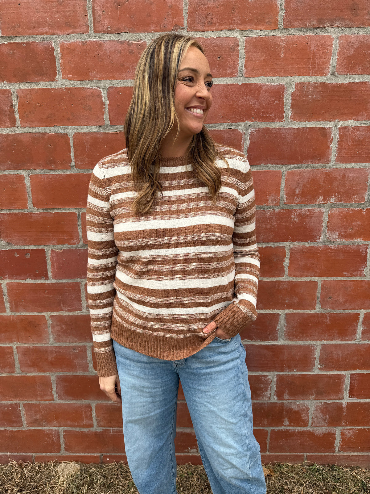 Striped Camel Sweater