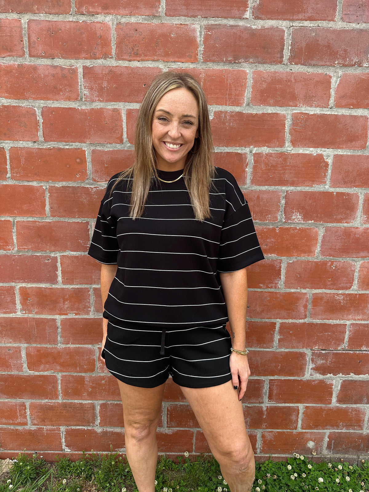 Buttery Soft Modal Stripe Tee - Black