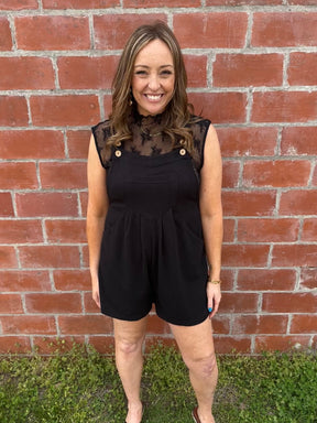 Sleeveless Lace Layer - Black