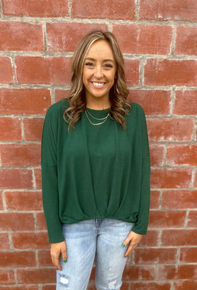 Pleated Emerald Blouse