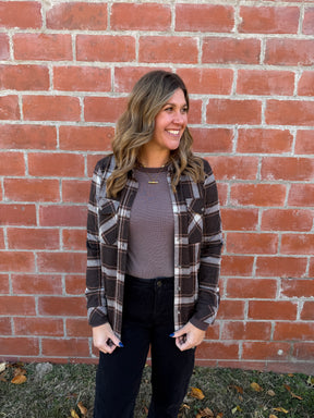 Stacy Top - Coffee & Ivory