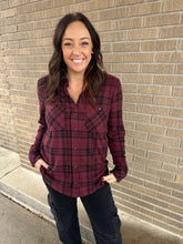 Lewis Top - Burgundy Plaid