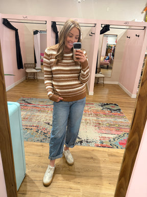 Striped Camel Sweater