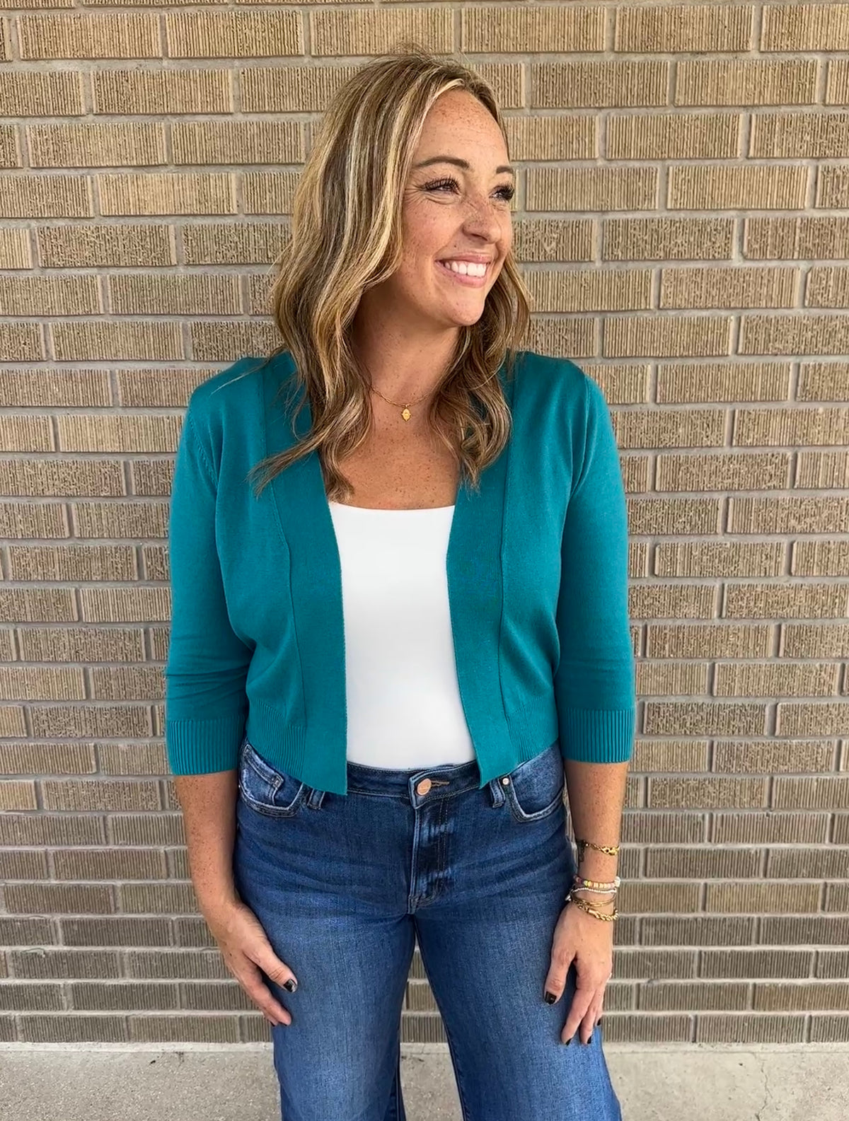 Crop Rooted Cardigan - Dark Green