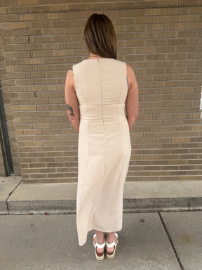 Khaki Button Up Dress