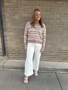 Classic Stripe Sweater - Taupe