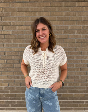 Cutest Cream Crochet Top