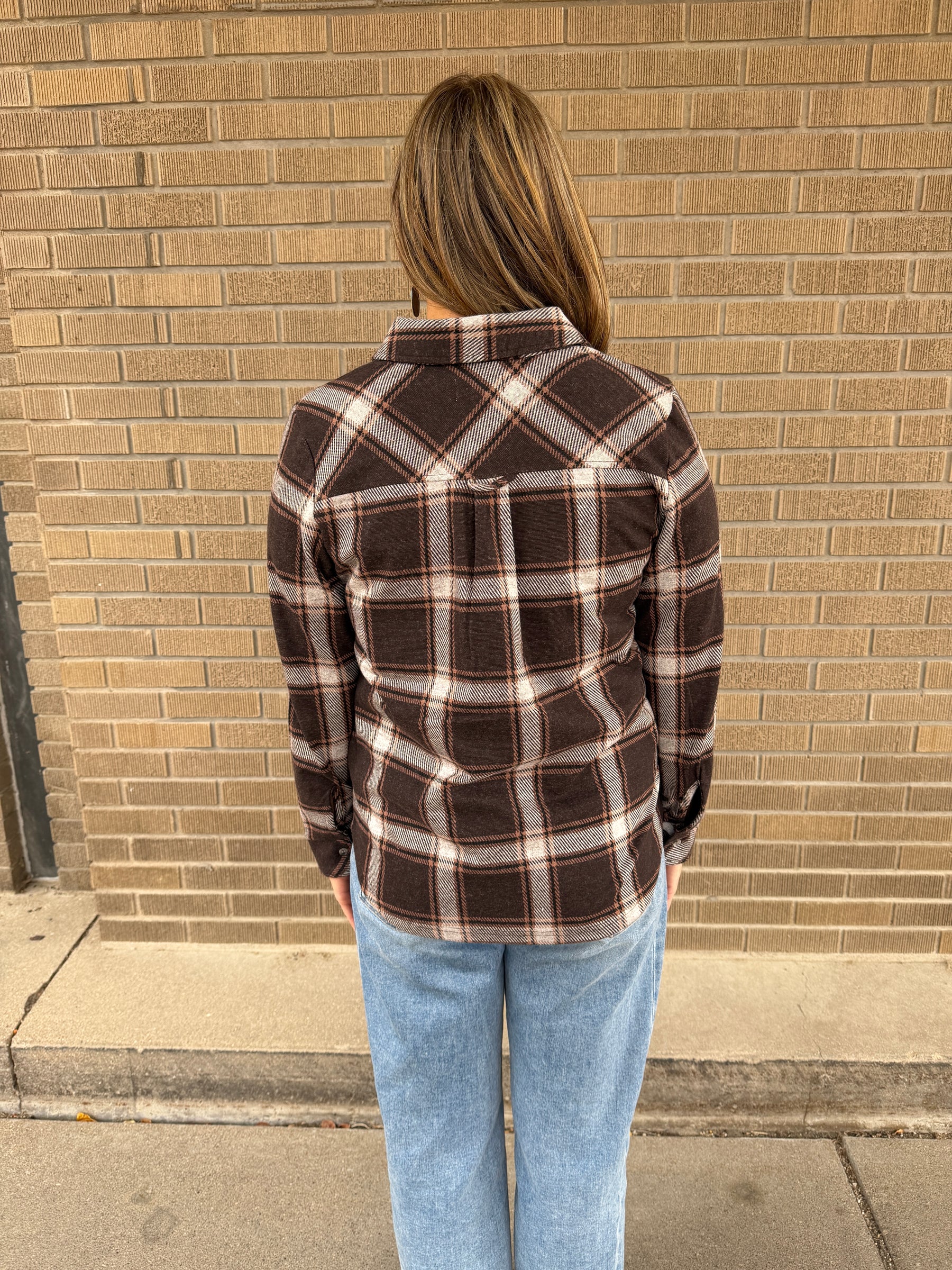 Cassian Top - Coffee Ivory Plaid